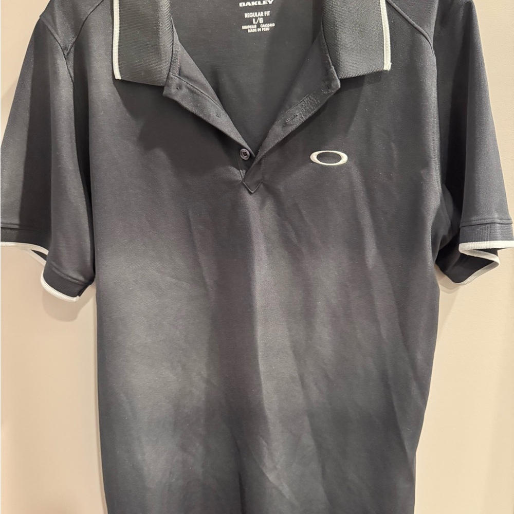 Oakley Black Polo Shirt with White Accents
